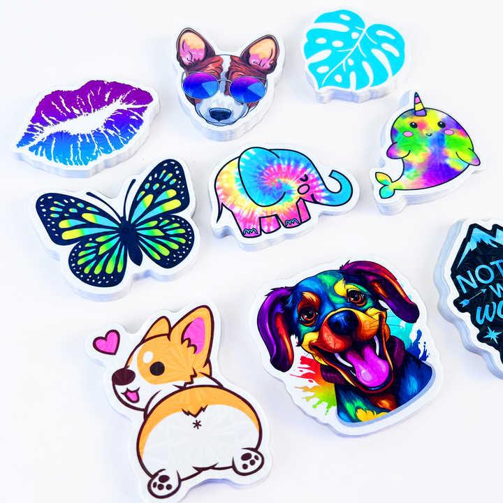 Colorful custom die-cut stickers