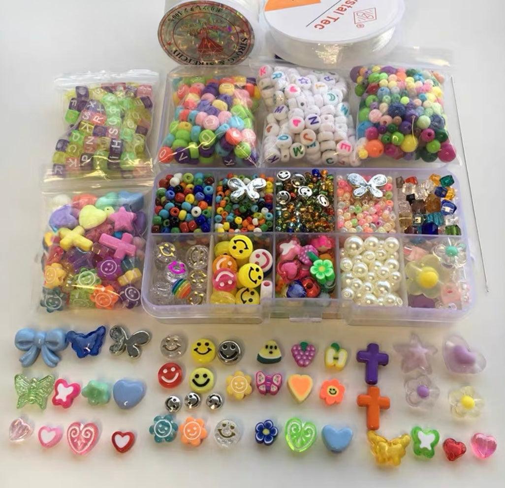 DIY Stretch Bracelet Alphabet Rainbow Hand Beaded - Custom WLD