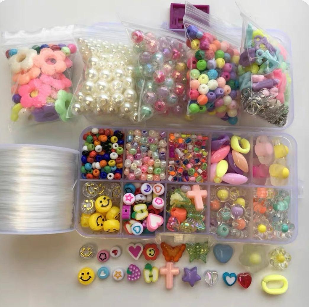 DIY Stretch Bracelet Alphabet Rainbow Hand Beaded - Custom WLD