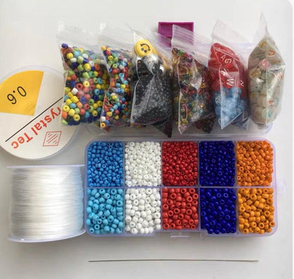 DIY Stretch Bracelet Alphabet Rainbow Hand Beaded - Custom WLD
