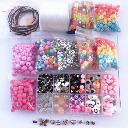 DIY Stretch Bracelet Alphabet Rainbow Hand Beaded - Custom WLD