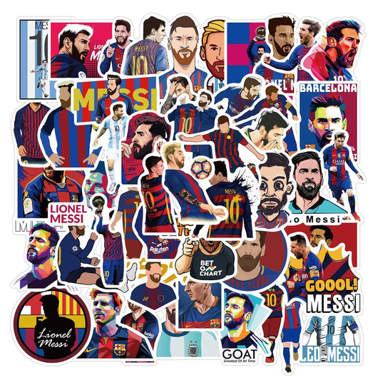 50 Sheets Sports Football Star Messi Stickers Laptop Guitar Phone Case Decoration Waterproof
