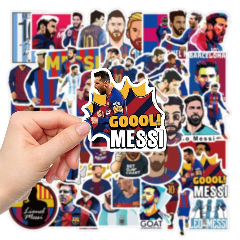 50 Sheets Sports Football Star Messi Stickers Laptop Guitar Phone Case Decoration Waterproof