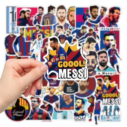 50 Sheets Sports Football Star Messi Stickers Laptop Guitar Phone Case Decoration Waterproof