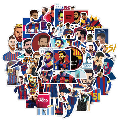 50 Sheets Sports Football Star Messi Stickers Laptop Guitar Phone Case Decoration Waterproof