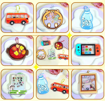 Acrylic Magnetic Shaker Keychain Detachable