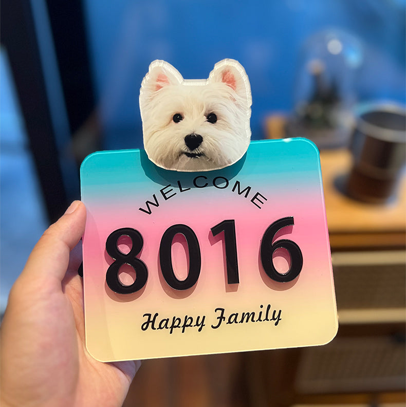 Customized nail-free acrylic door plate