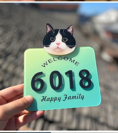 Customized nail-free acrylic door plate