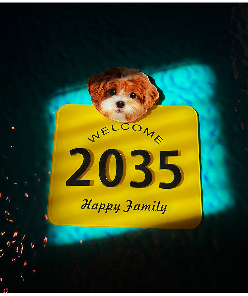 Customized nail-free acrylic door plate